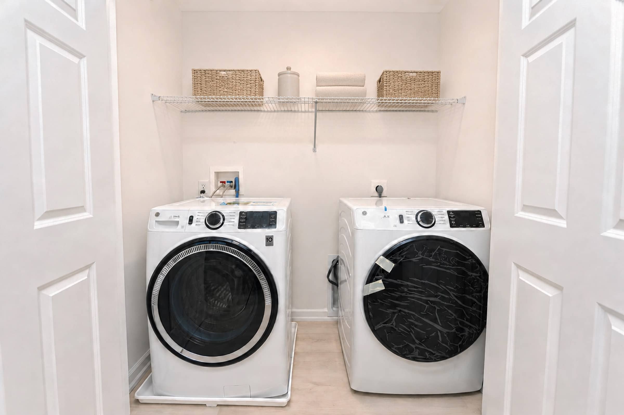In-home washer and dryer at White Oaks (virtually staged)